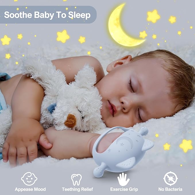 Baby Teething Toys for Babies 0-6 Months-Baby Teether,Anti-Drop Silicone Mitten Teething Toy for Soothing Sore Gums 6 to 12 Months-Ideal
