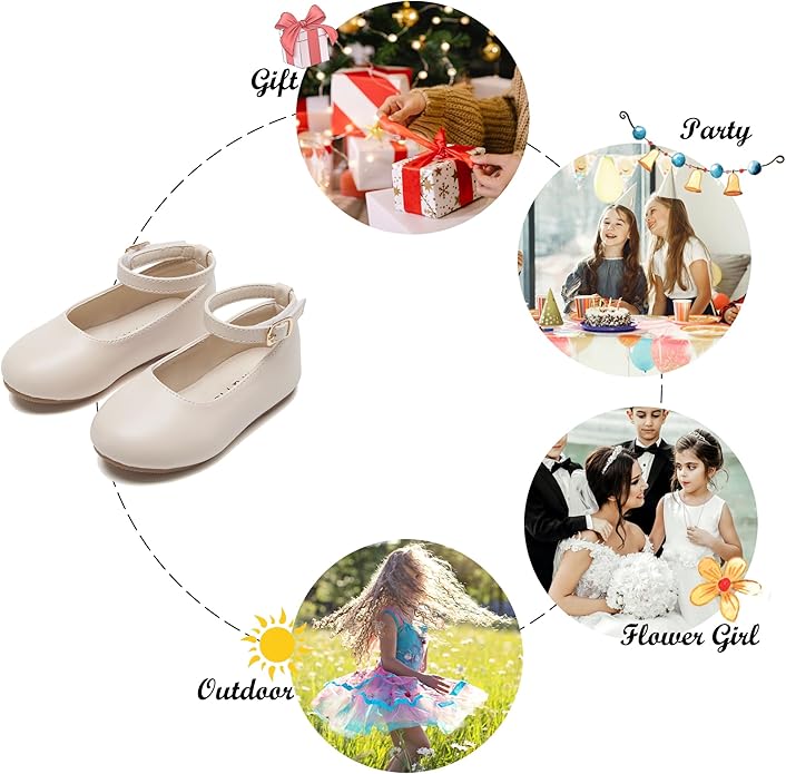 Felix & Flora Girls Toddler Little Ballet Shoes - Flower