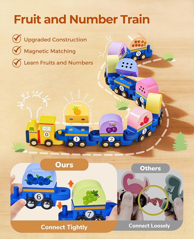 Number Train Set for 3 4 5 6 Years Olds, Learning Toy for Toddlers 10 Pcs