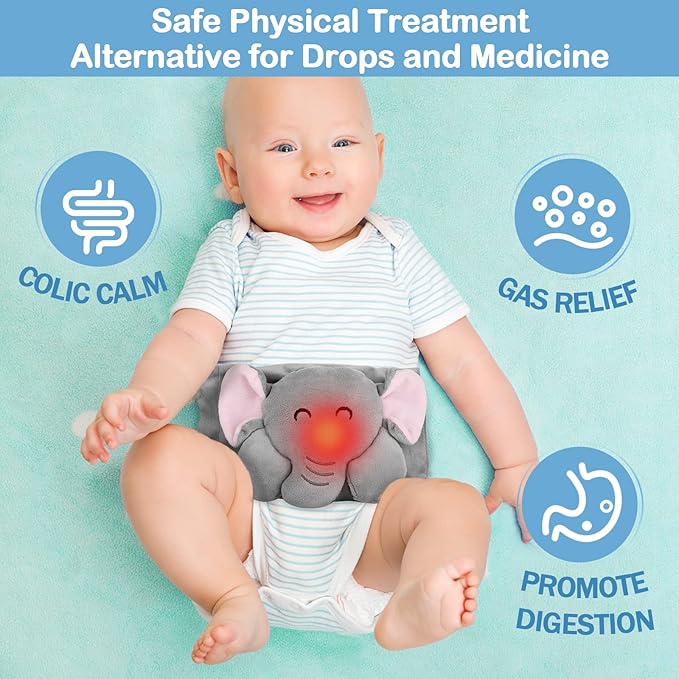 Baby Colic and Gas Relief - Heigoeost Heated Tummy Wrap for Newborns Belly Relief by Soothing Warmth, Baby Heating Pad Swaddling Belt Relief & Soothe Gas
