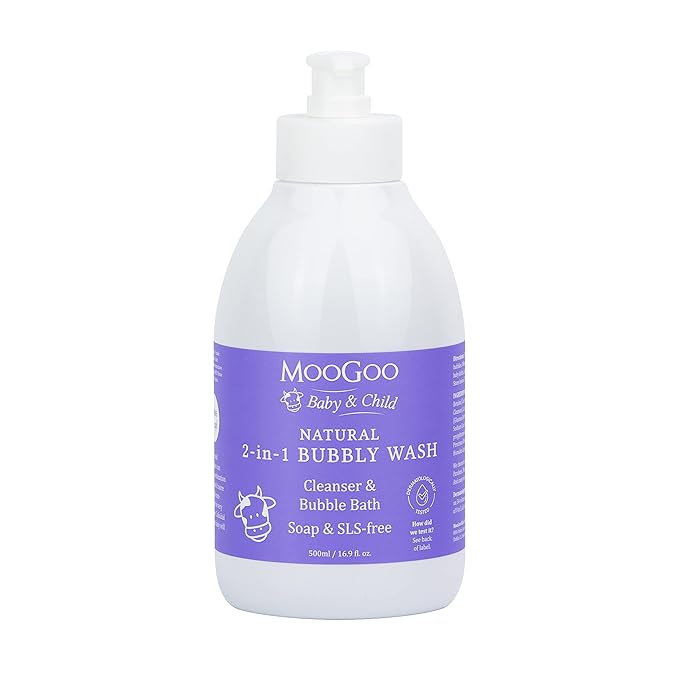 MooGoo 2-in-1 Bubbly Wash - A gentle cleansing baby bubble bath, body wash and baby shampoo