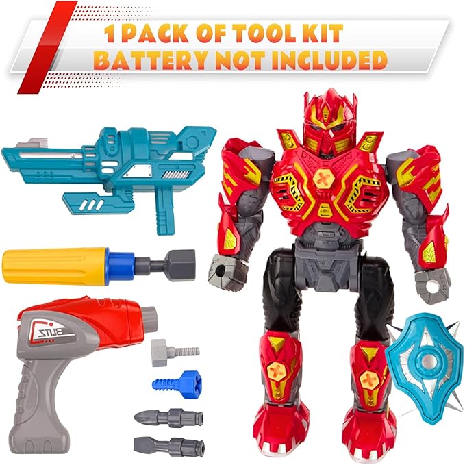 Take Apart Robot Toys for Boys, Robot Toys for 4-6 Years Old Boys, Robot Toys with Sounds, Christmas Birthday Gifts for Kids 5-12, Assembly Set with Drill