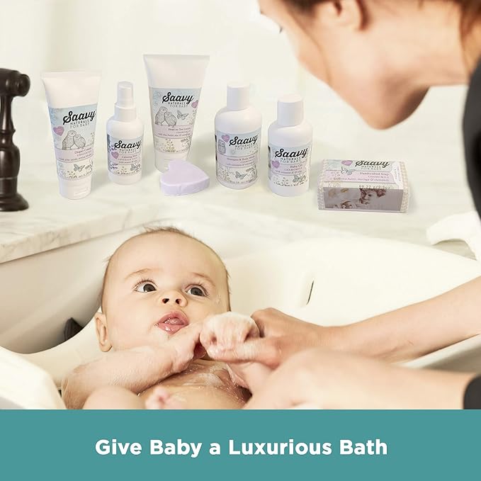 Saavy Naturals Organic Chamomile Baby Shampoo and Body Wash Set, Calendula and Vitamine E 8oz Per