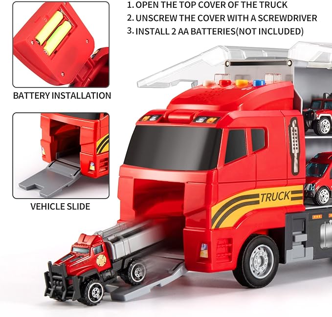 Toddler Toys for 3-9 Years Old Boys Die-cast Emergency Fire 3 4 5 6