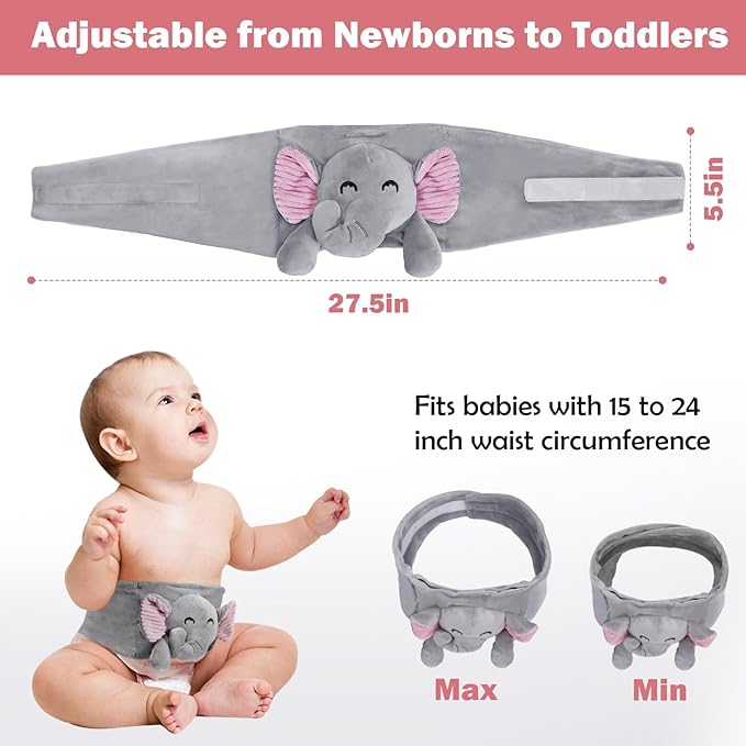 Baby Belly Band for Gas and Colic Relief, Flaxseed Baby Heated Tummy Wrap for Infants Colic Calm