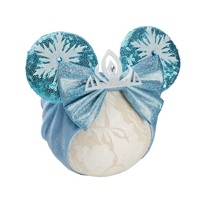 JIAHANG Baby Girl Mouse Ears Turban Headwrap with Sequin Bows, Wide Velvet Hairband