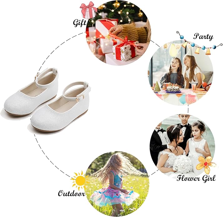 Felix & Flora Girls Toddler Little Ballet Shoes - Flower