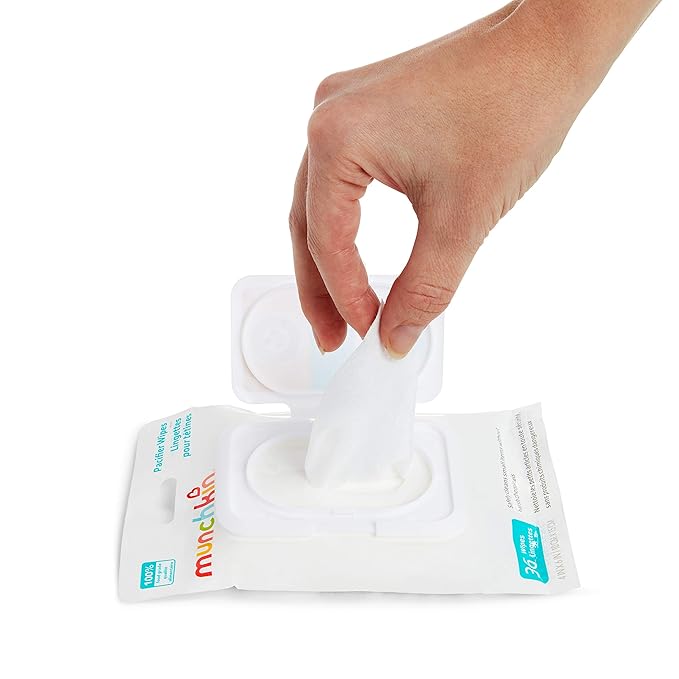 MunchkinÂŽ Arm & Hammer Pacifier Wipes 2 Pack 72 Wipes & 1 Pack 36 Wipes - Safely Clean Baby Bottles, Cups