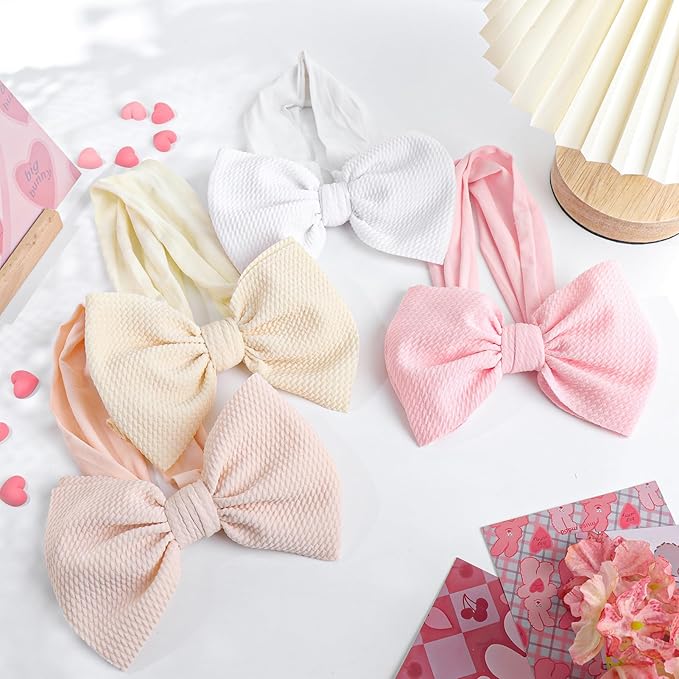 YanJie Baby Headbands - Handmade Elastic Nylon Hairbands with Hair Bows for Newborns, Girls
