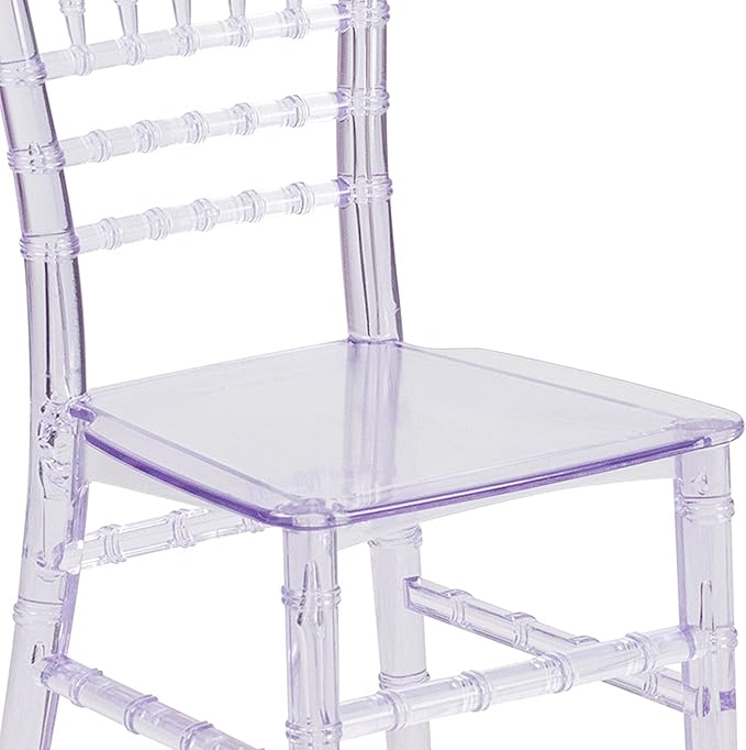 Flash Furniture HERCULES 10 Pack Child’s Transparent Crystal Resin Party and Event Chiavari Chair for Commercial & Residential Use