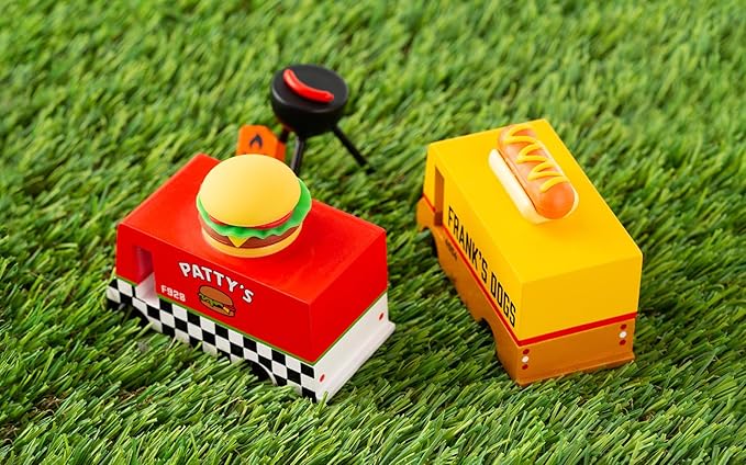 Candylab Toys CANDYCAR® Wooden Food Truck Collection - Hamburger Van,