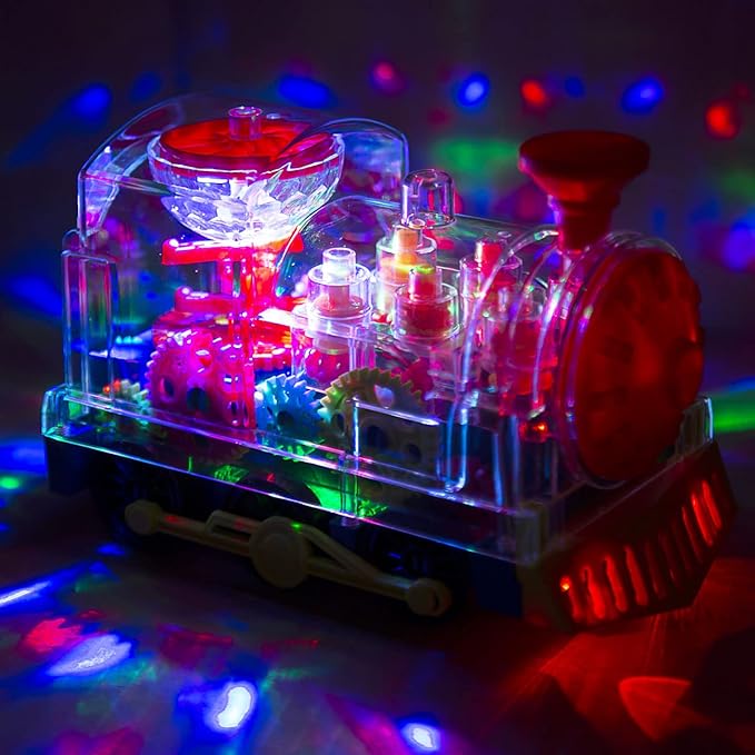 Berry President Transparent Electric Gear Train Toy with Flashing Lights 2 3 4 5