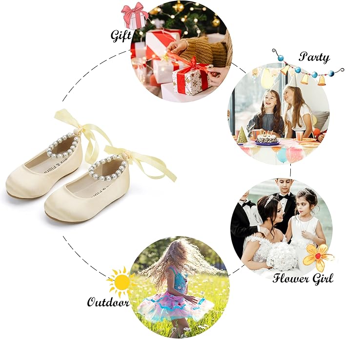 Felix & Flora Girls Toddler Little Ballet Shoes - Flower