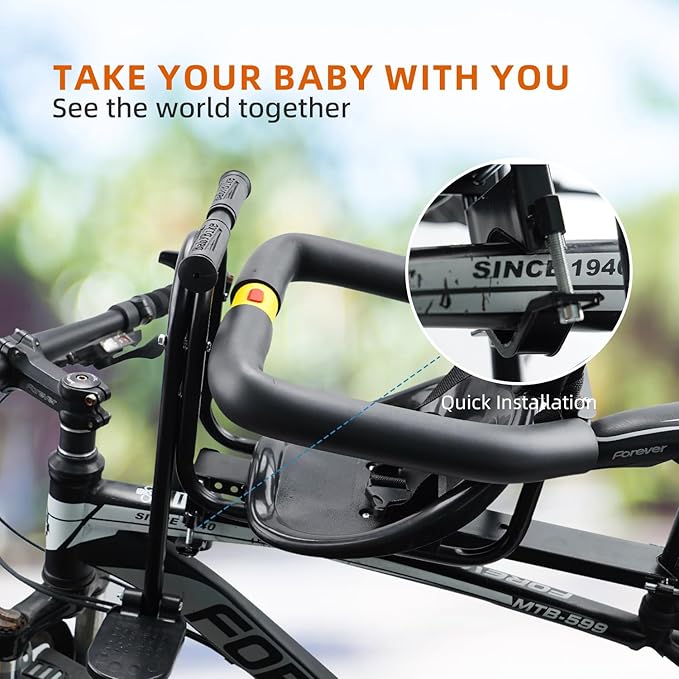 YouTeMei Kids Bike seat, Front Mounted Bike Seat for Adult Bike,Bike Seat Kids for 1-6years Old…