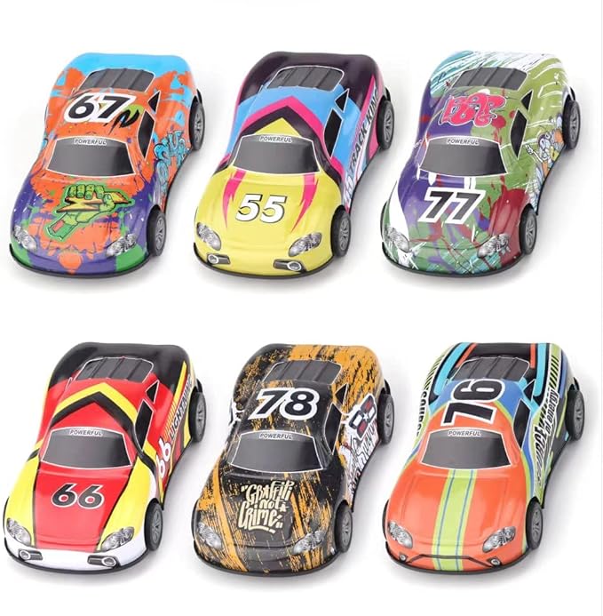 H 4.2 inch Pull Back Cars Toys Set, Friction Power Alloy Casting car Mini Race car 3 4 5 6 6 Piece