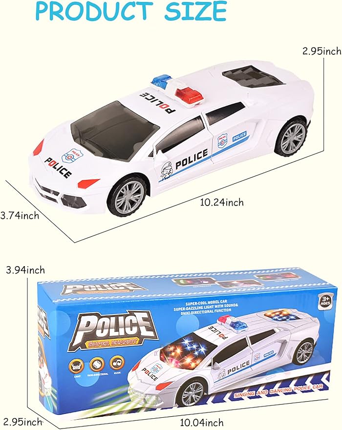 Toy Cars, Police Car Toys for Boys 3-5