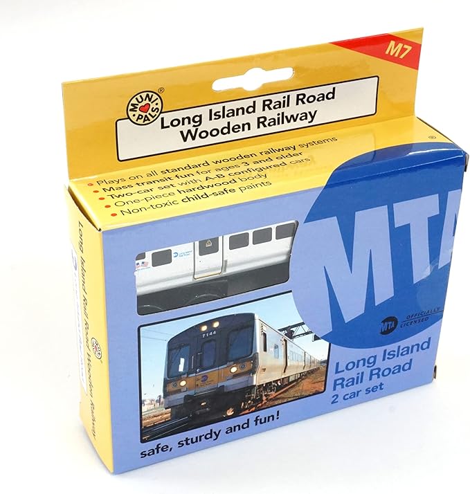 MUNI PALS Munipals Long Island Rail Road Wooden Railway M7 2-car Set–Child