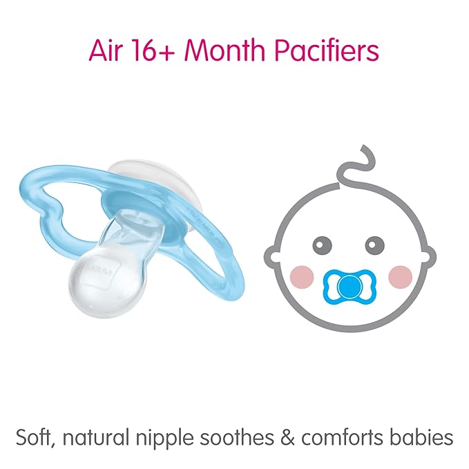 MAM Air Baby Pacifier, For Sensitive Skin 2 Pack, 16+ Months,