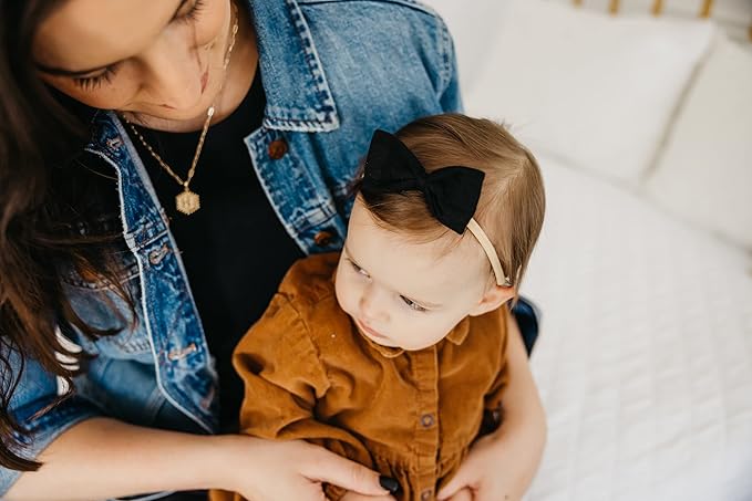 Copper Pearl Baby Bows: Stylish Headbands for Baby Girls, Premium Soft and Stretchy Baby Headbands