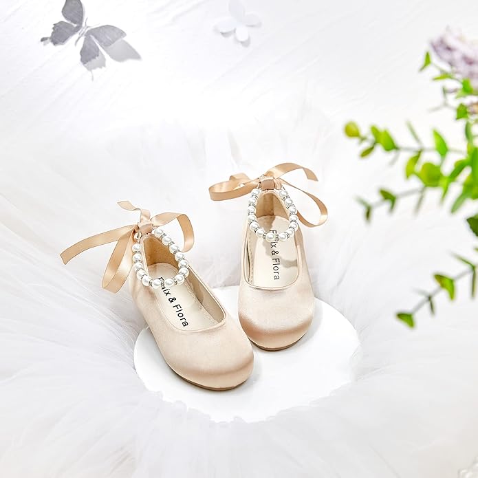 Felix & Flora Girls Toddler Little Ballet Shoes - Flower