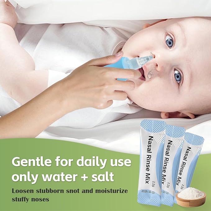 Nasal Aspirator for Baby - Baby Nose Sucker Electric Nose Suction for Baby with Saline Nasal 10 Packs, 3 Silicone Tips