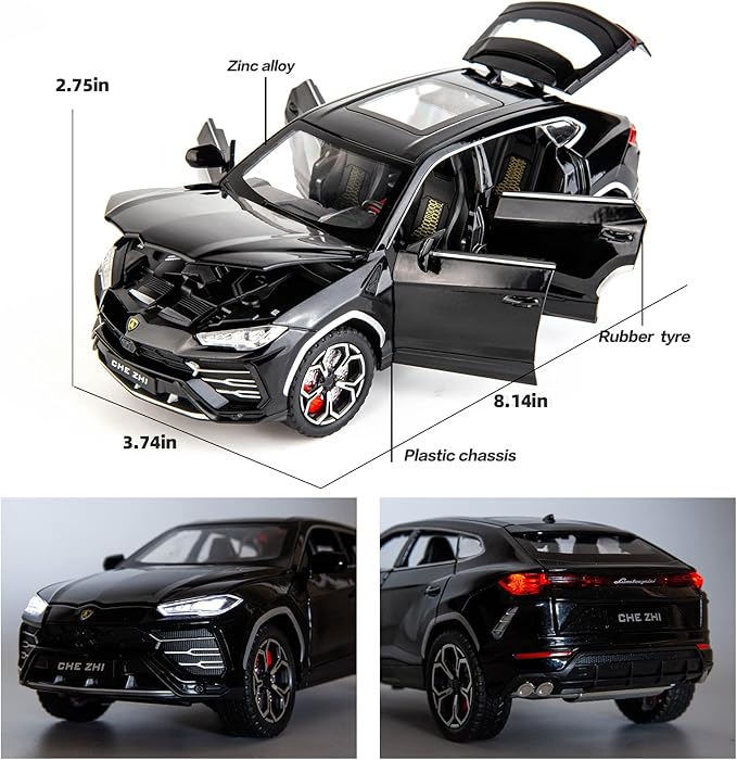 BDTCTK 1:24 Lambo Urus Car Model, Diecast Pull Back Car Toy car