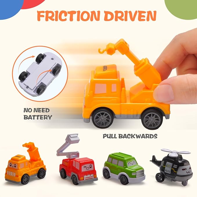 TOYSXYIN. 12 Pcs. Construction Truck for 3-9 Year Old Boys and Girls - Friction Power Vehicle Car for Toddlers 1-3, Carrier for Kids 3-5