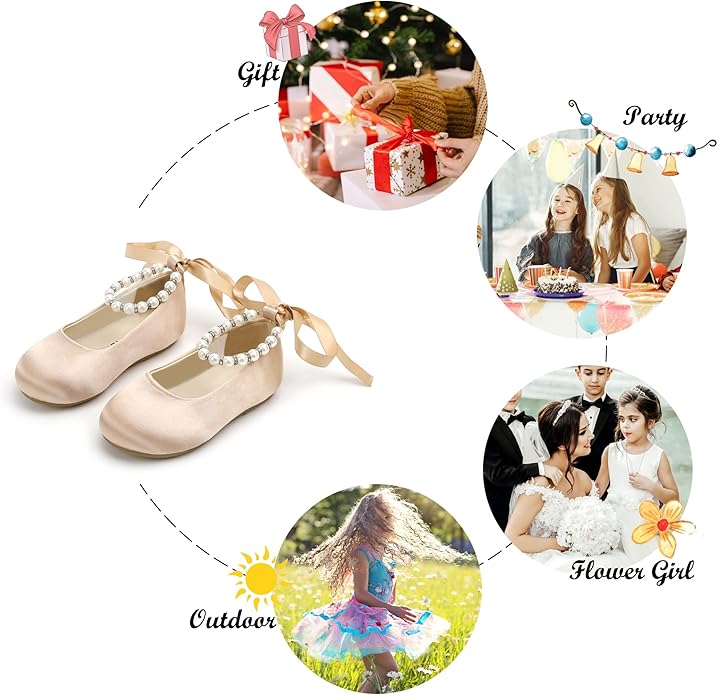 Felix & Flora Girls Toddler Little Ballet Shoes - Flower