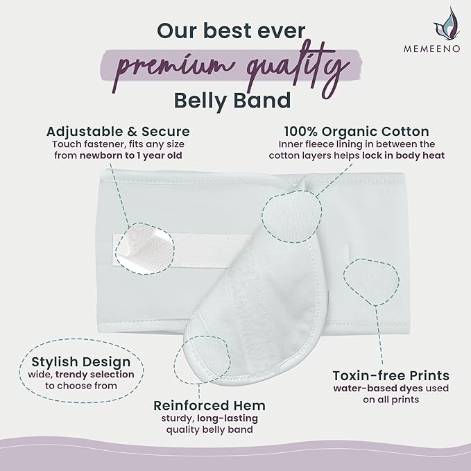 Baby Belly Band for Gas & Colic Baby Relief - Self Heating Belly Band Baby Belly Button Band Colic Band Tummy Wrap for Babies Colic Belt Baby Gas Wrap Colic Baby Relief Newborn
