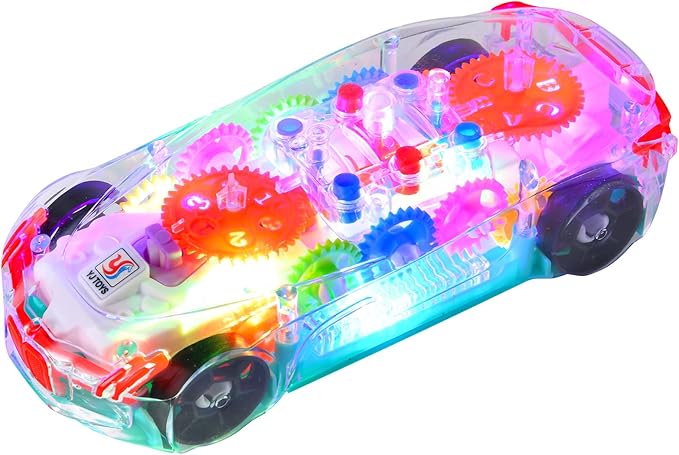 ABK Transparent Toy Car - with Visible Colored Moving Gear