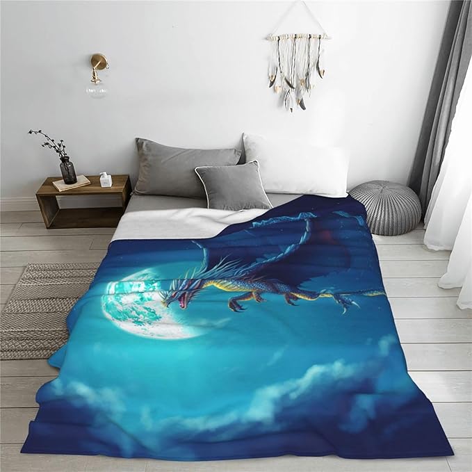 Meteor Dragon Blanket Dragon Throws Blanket Dragon Lover Gifts Dragon Decor Soft Cozy Fleece Plush Warm Flannel Bedding Blanket for Men Boys Girls Kids Adults Couch Travel 50"X60"
