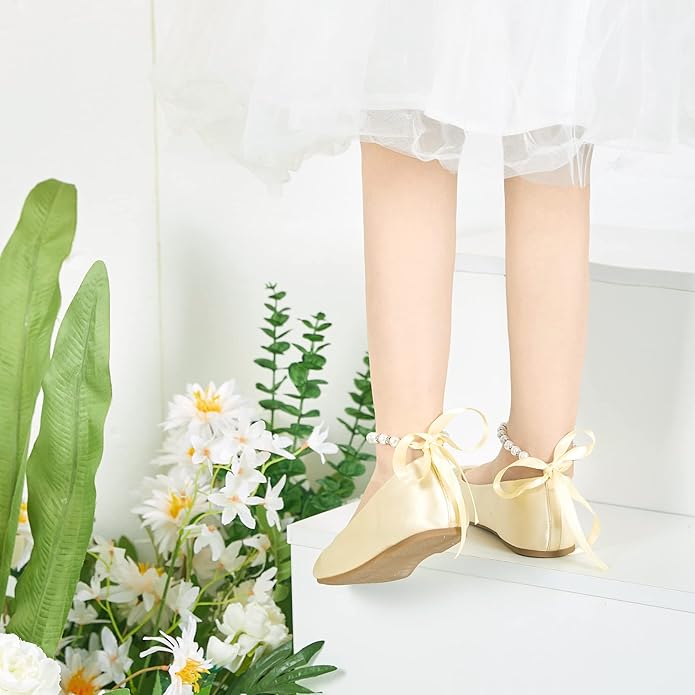 Felix & Flora Girls Toddler Little Ballet Shoes - Flower