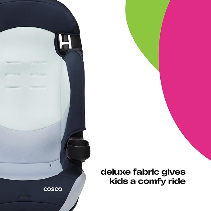 Cosco Kids Finale DX 2-in-1 Booster Car Seat, Forward Facing Toddler Car Seat (30-65 lbs) and Belt Positioning High Back Booster Seat (40-100 lbs), Rainbow