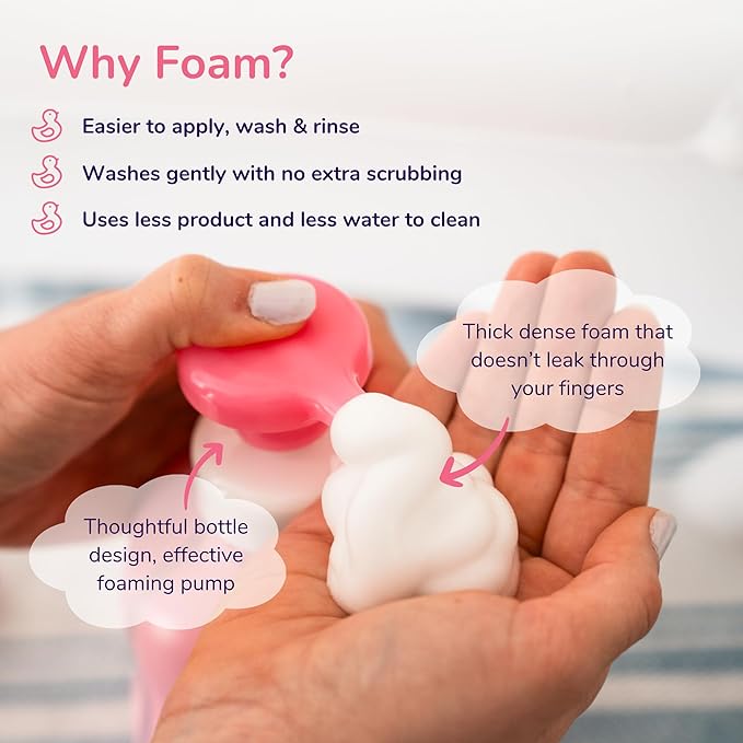 Foam Body Soap - Gentle for Delicate Skin, Head to Toe (15.21 fl 3)