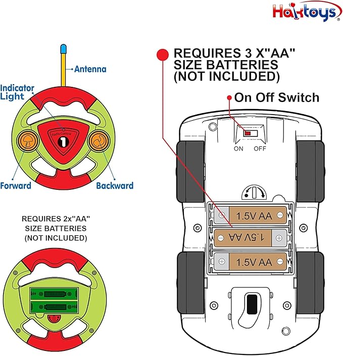 Haktoys Remote Control Cars Set of 2 Vehicles: RC Radio