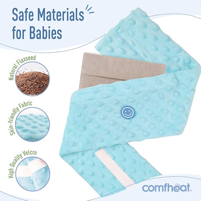 Colic and Gas Relief for Newborns and Infants, Flaxseed Heated Tummy Wrap 0-3 Years