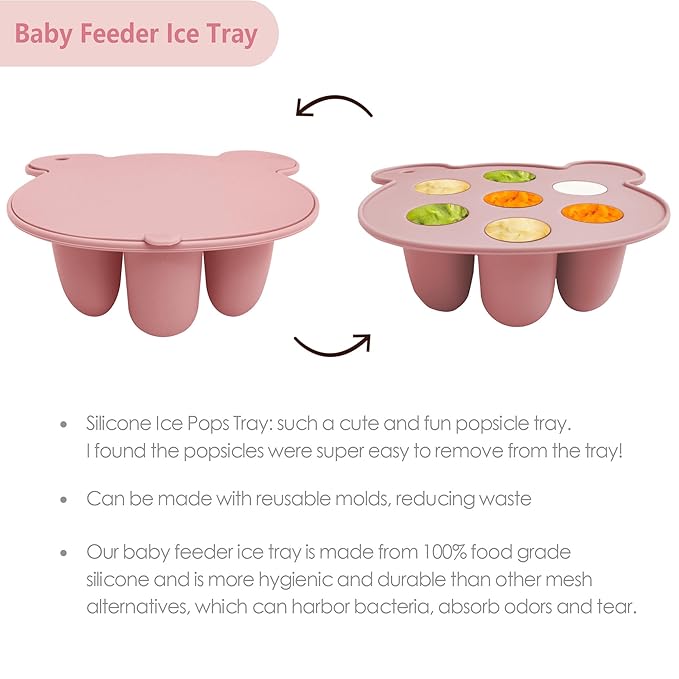 Big spinach Silicone Freezer Tray Baby Fruit Feeder Food Teething 6 Months