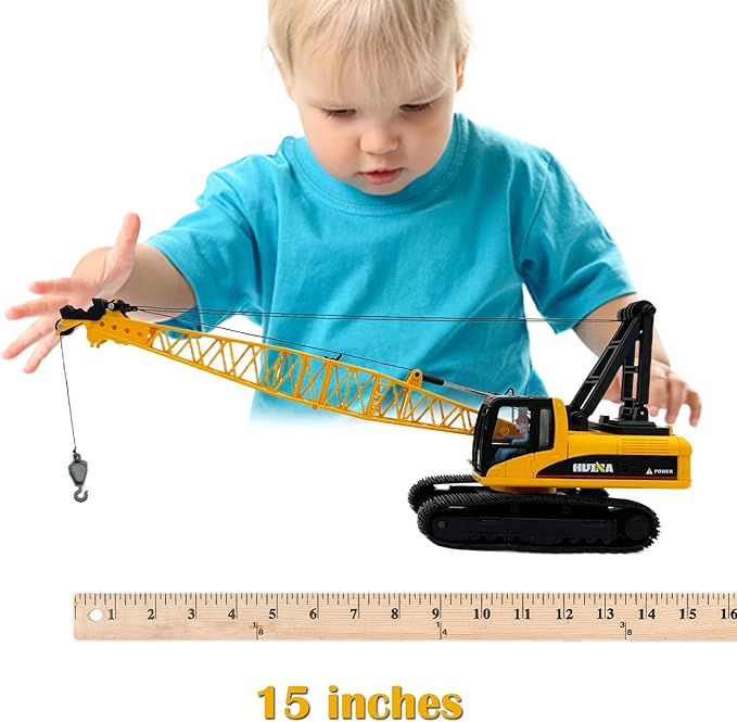 Gemini&Genius Crane Toys for Kids, Construction Vehicles Crane 1:35 Scale-15