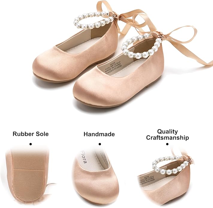 Felix & Flora Girls Toddler Little Ballet Shoes - Flower