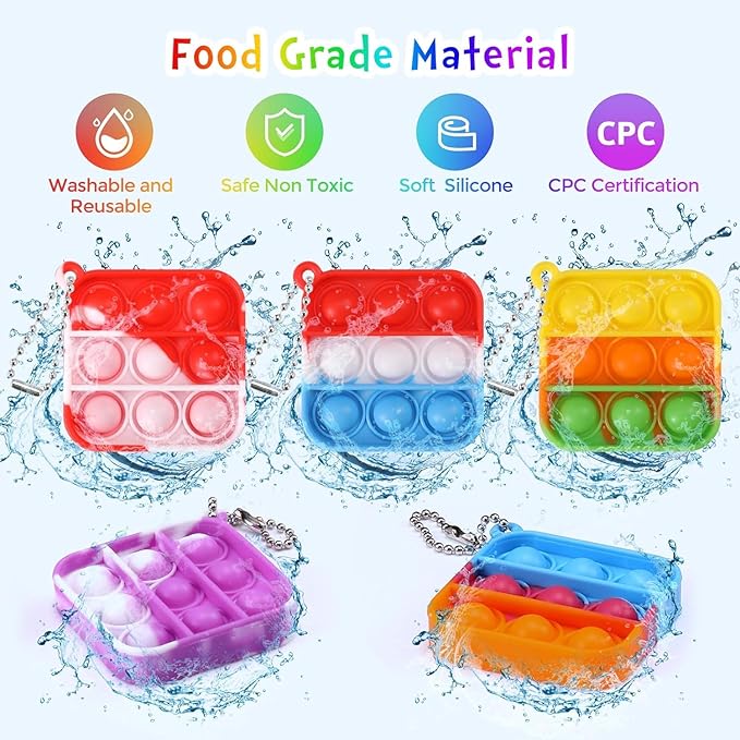 48 Packs Valentines Day Cards for Kids, Heart Pop Valentines Fidget Toys Bulk Stress Relief Fidget Toys for Kids Valentine's Party Favors School Classroom Exchange Gifts,Valentine's Day Gift