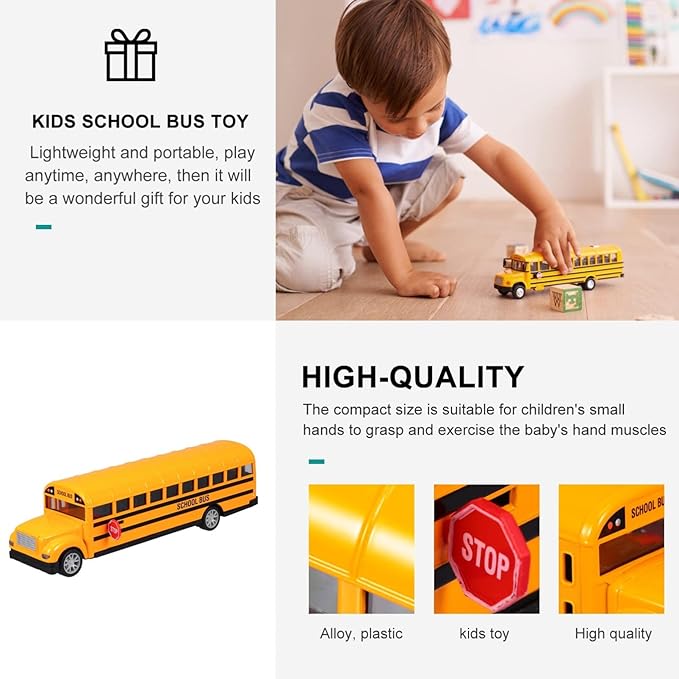 Gadpiparty 1pc School Bus Toy Car Yellow Bus Toy School