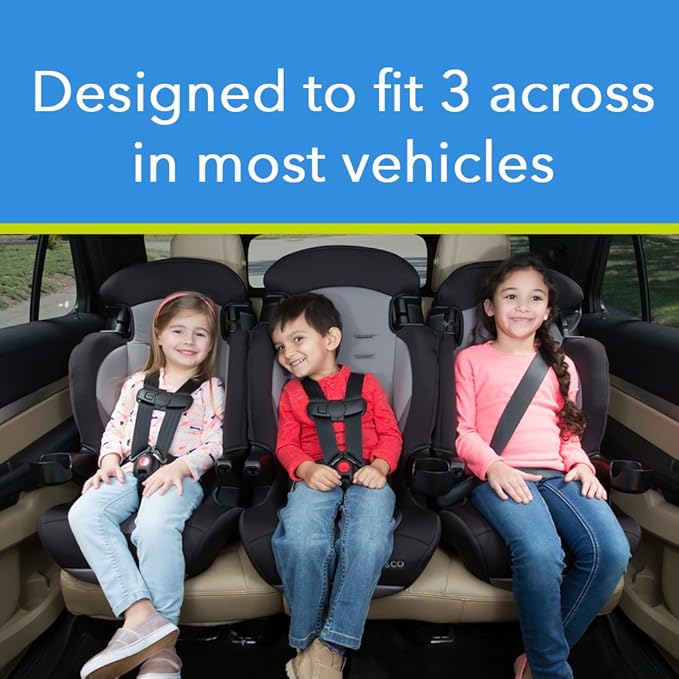 Cosco Kids Finale DX 2-in-1 Booster Car Seat, Forward Facing Toddler Car Seat (30-65 lbs) and Belt Positioning High Back Booster Seat (40-100 lbs), Rainbow