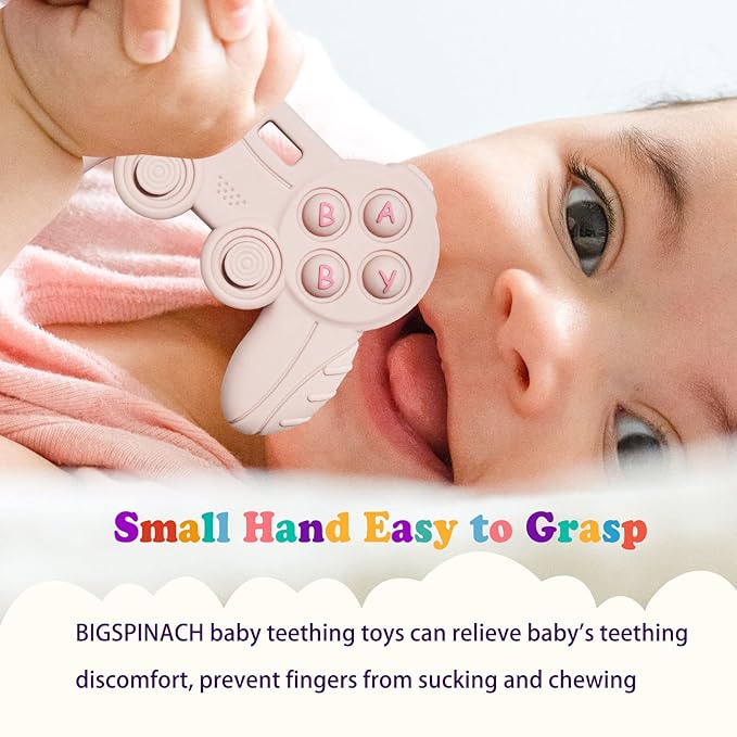 Baby Video Game Controller Teether Toy Funny Baby Teething Toys for Babies Gamer Controller(Blue)
