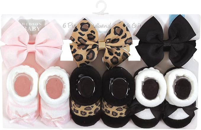 Hudson Baby Girl's Headband and Socks Giftset