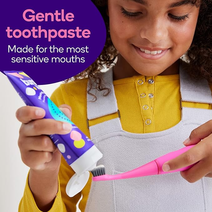 BURST Fluoride Free Strawberry Kids Toothpaste (4oz) | Great Tasting | Dye Free for Baby & Toddler Age 0+ | with Nano Hydroxyapatite