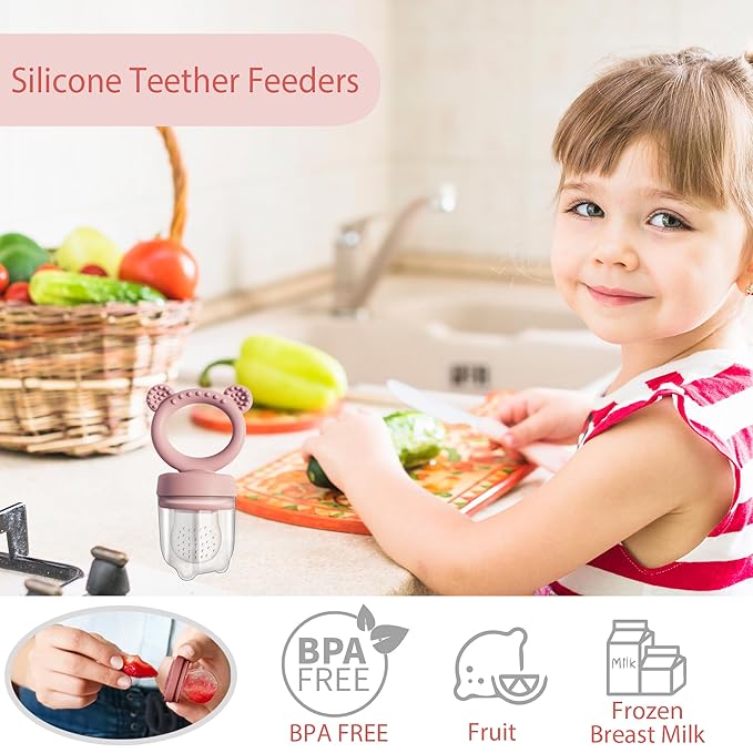 Big spinach Silicone Freezer Tray Baby Fruit Feeder Food Teething 6 Months