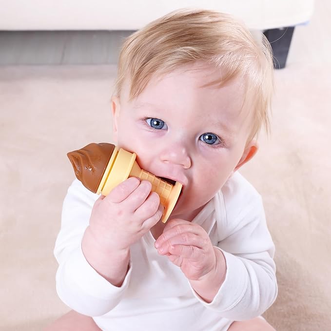 Smily Mia Freezer Teether for Babies 12-18Months,Freezable Ice Cream Toy for 6-12Months Babies 3-6Months for