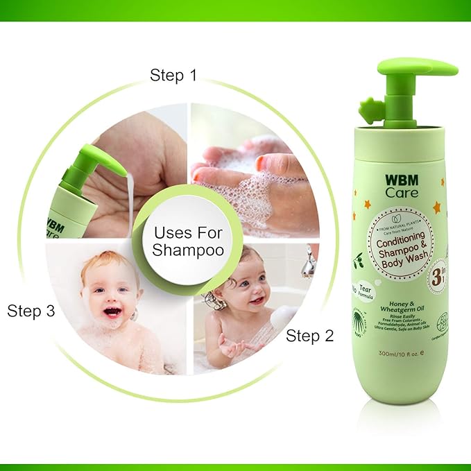 WBM Care Natural Baby Body Wash With Honey, Wheatgerm And 10 Oz