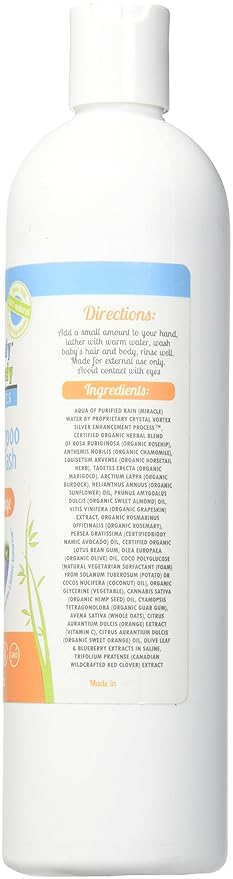 Andy Pandy Organics 100% Natural & Organic Baby Body Wash & Shampoo, Sweet Orange unscented 16 Fl