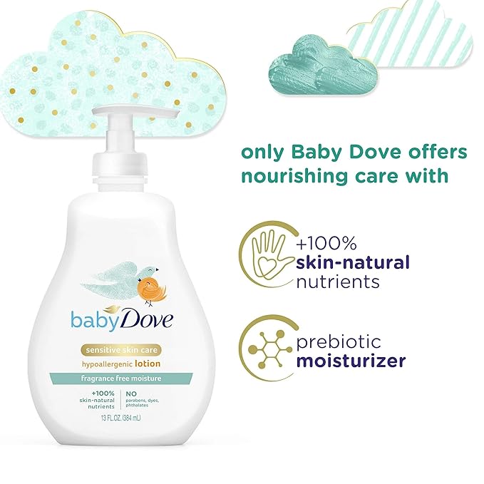 Baby Dove Sensitive Moisture Face and Body Lotion 13 oz(Pack 4)